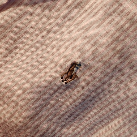 Vintage Ralph Lauren Sport Pink White Stripe Cotton Button Shirt Women's Size 8 - Picture 4 of 6